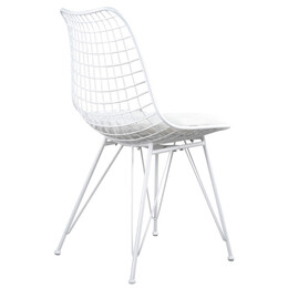 Καρέκλα Μεταλλική ArteLibre FAGUS Με Μαξιλάρι Λευκό 49x58x83.5cm