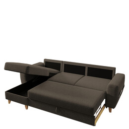 Καναπές Γωνιακός ArteLibre Αναστρέψιμη Γωνία JESSIE 235x160x85cm Καφέ