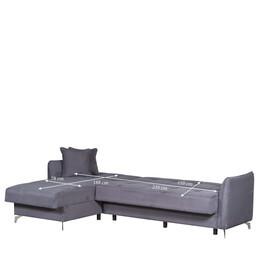 Καναπές Γωνιακός ArteLibre JOAQUIN Γκρι 272x150x90cm