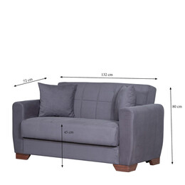 Καναπές Κρεβάτι Διθέσιος ArteLibre DIEGO 2S Γκρι 153x78x80cm