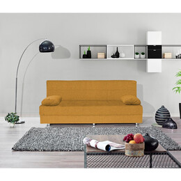 Καναπές Κρεβάτι Τριθέσιος ArteLibre LAURA Μουσταρδί 190x75x80cm