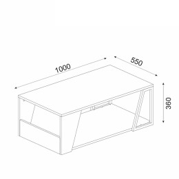 Τραπεζάκι Σαλονιού ArteLibre TINOS Φυσικό/Ανθρακί Μοριοσανίδα/Μελαμίνη 100x55x36cm