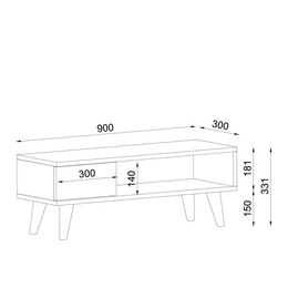 Έπιπλο Τηλεόρασης ArteLibre TELENDOS Καρυδί Μοριοσανίδα/Μελαμίνη 90x30x33cm