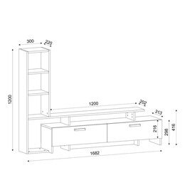 Έπιπλο Τηλεόρασης ArteLibre ELASA Λευκό/Cordoba Μοριοσανίδα/Μελαμίνη 168x31x120cm