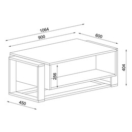 Τραπεζάκι Σαλονιού ArteLibre LEVITHA Μαύρο Μοριοσανίδα/Μελαμίνη 120x60x74cm