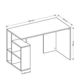 Γραφείο ArteLibre ANTIKERI Λευκό/Φυσικό Μοριοσανίδα/Μελαμίνη 120x60x74cm