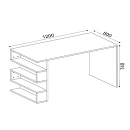 Γραφείο ArteLibre CLEORA Φυσικό/Λευκό Μοριοσανίδα/Μελαμίνη 120x60x74cm