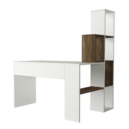 Γραφείο-Βιβλιοθήκη ArteLibre ArteLibre PERCY Λευκό/Καρυδί Μοριοσανίδα/Μελαμίνη 120x90x74/150cm