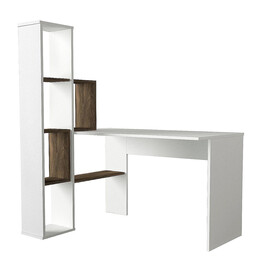 Γραφείο-Βιβλιοθήκη ArteLibre ArteLibre PERCY Λευκό/Καρυδί Μοριοσανίδα/Μελαμίνη 120x90x74/150cm