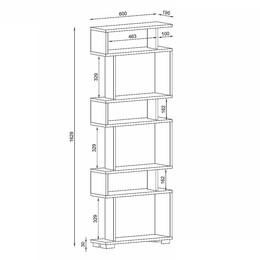 Βιβλιοθήκη ArteLibre OSMOND Cordoba Μοριοσανίδα/Μελαμίνη 60x20x157cm