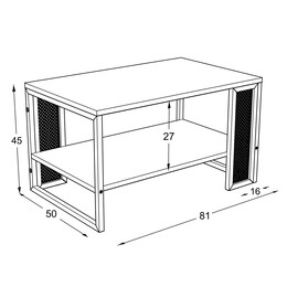 Τραπεζάκι Σαλονιού ArteLibre MELA Sonoma/Μαύρο Μελαμίνη/Μέταλλο 80.2x45x50.2cm