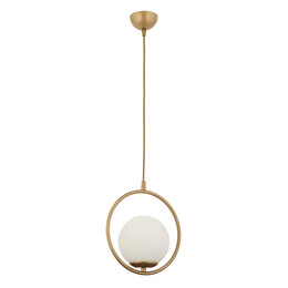 Φωτιστικό Κρεμαστό ArteLibre LUI Αντικέ/Λευκό Μέταλλο/Γυαλί 25x100cm