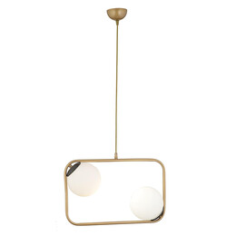 Φωτιστικό Κρεμαστό ArteLibre DRE Αντικέ/Λευκό Μέταλλο/Γυαλί 60x90cm