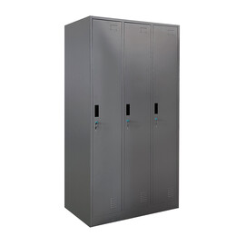 Ντουλάπα Τρίφυλλη ArteLibre EARWEN Σκούρο Γκρι Μέταλλο 90x45x185cm