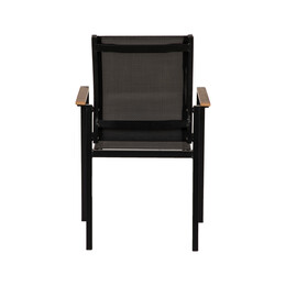 Πολυθρόνα Κήπου ArteLibre KALANDULA Μαύρο/Καρυδί Αλουμίνιο/Ύφασμα 40x47x91cm