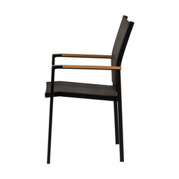 Πολυθρόνα Κήπου ArteLibre KALANDULA Μαύρο/Καρυδί Αλουμίνιο/Ύφασμα 40x47x91cm