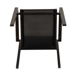 Πολυθρόνα Κήπου ArteLibre KALANDULA Μαύρο/Καρυδί Αλουμίνιο/Ύφασμα 40x47x91cm