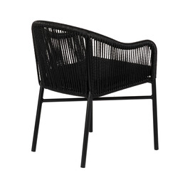 Πολυθρόνα Κήπου ArteLibre KAGERA Μαύρο Αλουμίνιο/Rattan 45x42x84cm