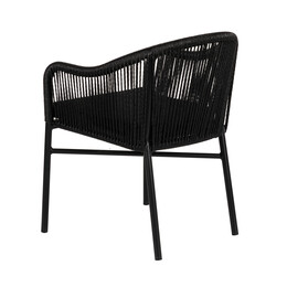 Πολυθρόνα Κήπου ArteLibre KAGERA Μαύρο Αλουμίνιο/Rattan 45x42x84cm