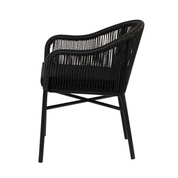 Πολυθρόνα Κήπου ArteLibre KAGERA Μαύρο Αλουμίνιο/Rattan 45x42x84cm