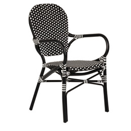 Καρέκλα Κήπου ArteLibre BOALI Μαύρο/Λευκό Αλουμίνιο/Rattan 41x45x92cm