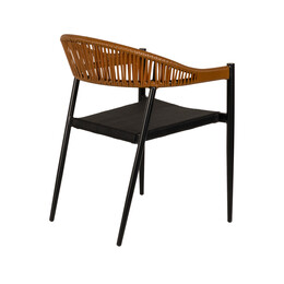 Πολυθρόνα Κήπου ArteLibre LIVINGSTONE Μαύρο/Καφέ Αλουμίνιο/Rattan 56x55x76cm