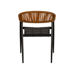 Πολυθρόνα Κήπου ArteLibre LIVINGSTONE Μαύρο/Καφέ Αλουμίνιο/Rattan 56x55x76cm