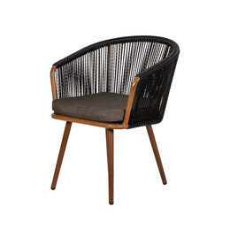 Πολυθρόνα Κήπου ArteLibre LOFOI Μαύρο/Καφέ Αλουμίνιο/Rattan 60x62x81cm