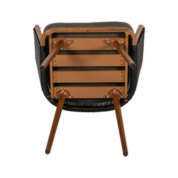 Πολυθρόνα Κήπου ArteLibre LOFOI Μαύρο/Καφέ Αλουμίνιο/Rattan 60x62x81cm