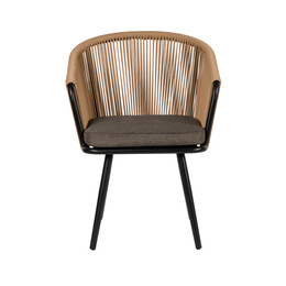 Πολυθρόνα Κήπου ArteLibre LOFOI Μαύρο/Καφέ Αλουμίνιο/Rattan 60x62x81cm