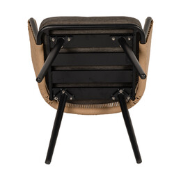 Πολυθρόνα Κήπου ArteLibre LOFOI Μαύρο/Καφέ Αλουμίνιο/Rattan 60x62x81cm