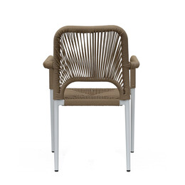 Πολυθρόνα Κήπου ArteLibre TINKISSO Λευκό/Φυσικό Αλουμίνιο/Rattan 57x63x82cm