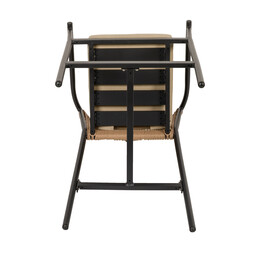 Σκαμπό ArteLibre MANDRAKA Μαύρο/Φυσικό Αλουμίνιο/Rattan 56x63x108cm