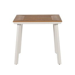 Τραπέζι Κήπου ArteLibre EPUPA Λευκό/Καρυδί Αλουμίνιο/Ξύλο 80x80x73cm