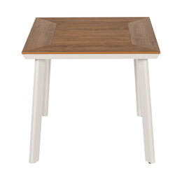 Τραπέζι Κήπου ArteLibre EPUPA Λευκό/Καρυδί Αλουμίνιο/Ξύλο 80x80x73cm