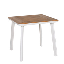 Τραπέζι Κήπου ArteLibre EPUPA Λευκό/Καρυδί Αλουμίνιο/Ξύλο 80x80x73cm