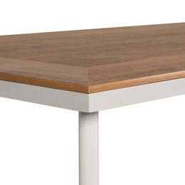 Τραπέζι Κήπου ArteLibre EPUPA Λευκό/Καρυδί Αλουμίνιο/Ξύλο 160x90x73cm