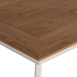 Τραπέζι Κήπου ArteLibre EPUPA Λευκό/Καρυδί Αλουμίνιο/Ξύλο 160x90x73cm