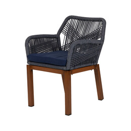 Πολυθρόνα Κήπου ArteLibre LISBON Mπλε/Μπαμπού Αλουμίνιο/Ύφασμα 57x58x77cm