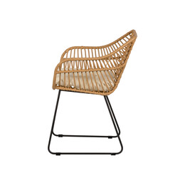 Πολυθρόνα Κήπου ArteLibre KALAMBO Φυσικό/Μαύρο Αλουμίνιο/Rattan 56x57x81cm