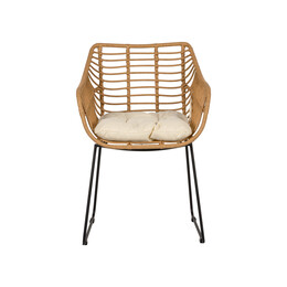 Πολυθρόνα Κήπου ArteLibre KALAMBO Φυσικό/Μαύρο Αλουμίνιο/Rattan 56x57x81cm