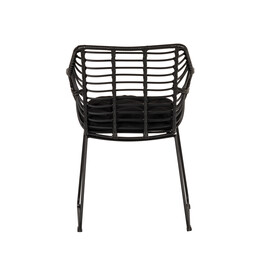 Πολυθρόνα Κήπου ArteLibre KALAMBO Μαύρο Αλουμίνιο/Rattan 56x57x81cm
