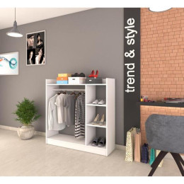 Κρεμάστρα Δαπέδου ArteLibre ZOLA Λευκό Μοριοσανίδα/Μέταλλο 123.6x35x120cm