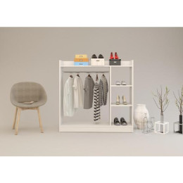 Κρεμάστρα Δαπέδου ArteLibre ZOLA Λευκό Μοριοσανίδα/Μέταλλο 123.6x35x120cm