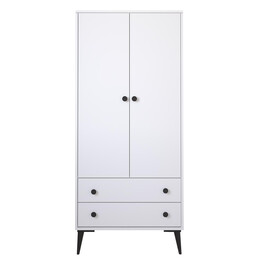 Ντουλάπα Δίφυλλη ArteLibre AMARI Λευκό Μοριοσανίδα 82x48x180cm