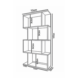 Βιβλιοθήκη ArteLibre CHIUMBO Δρυς/Λευκό Μοριοσανίδα 72x22x147cm