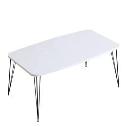 Τραπεζάκι Σαλονιού ArteLibre FEMI Λευκό Μοριοσανίδα/Μέταλλο 50x90x40cm