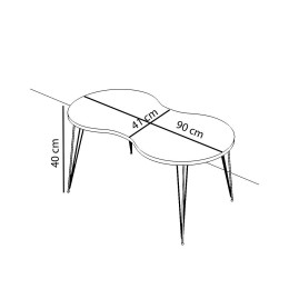 Τραπεζάκι Σαλονιού ArteLibre SADE Γκρι Μοριοσανίδα/Μέταλλο 41x90x40cm