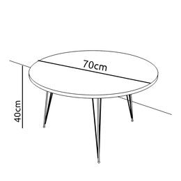 Τραπεζάκι Σαλονιού ArteLibre TAYO Δρυς Μοριοσανίδα/Μέταλλο Φ70x40cm