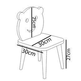 Τραπεζάκι Παιδικό ArteLibre AMAHLE Με Κάθισμα Μπλε MDF/Ξύλο 46x50x42cm